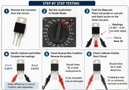 How to Check 2073 Transistor Using Digital Multimeter